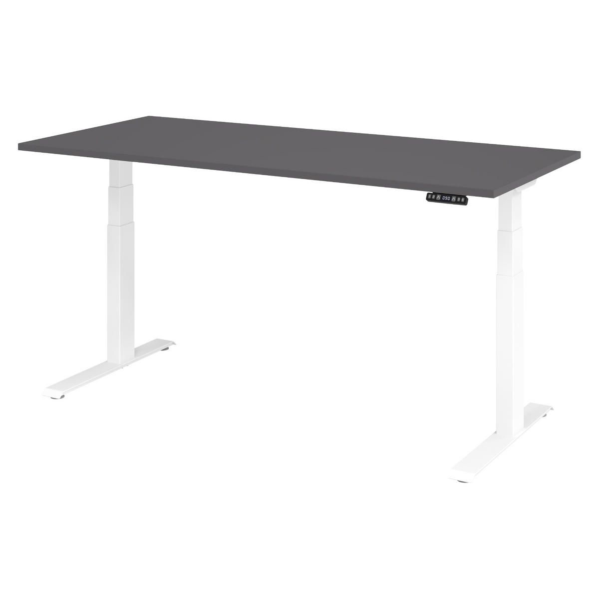 SCHREIBTISCH elektrisch XDKB 80/180/74 cm in Graphitfarben/Weiß - Graphitfarben/Weiß, Holzwerkstoff (80/180/74cm) - bümö