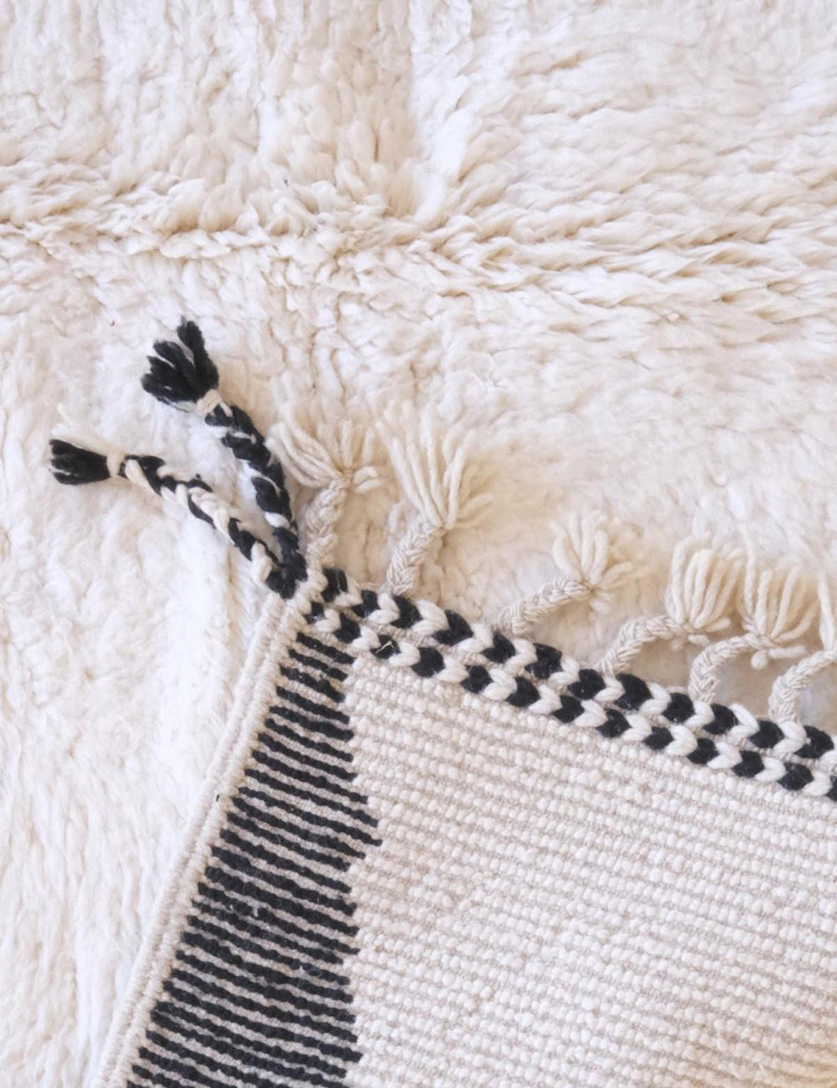 BERBERTEPPICH grafisch modern 184x 234 cm - Schwarz, Naturmaterialien (184/234cm) - AFK Living