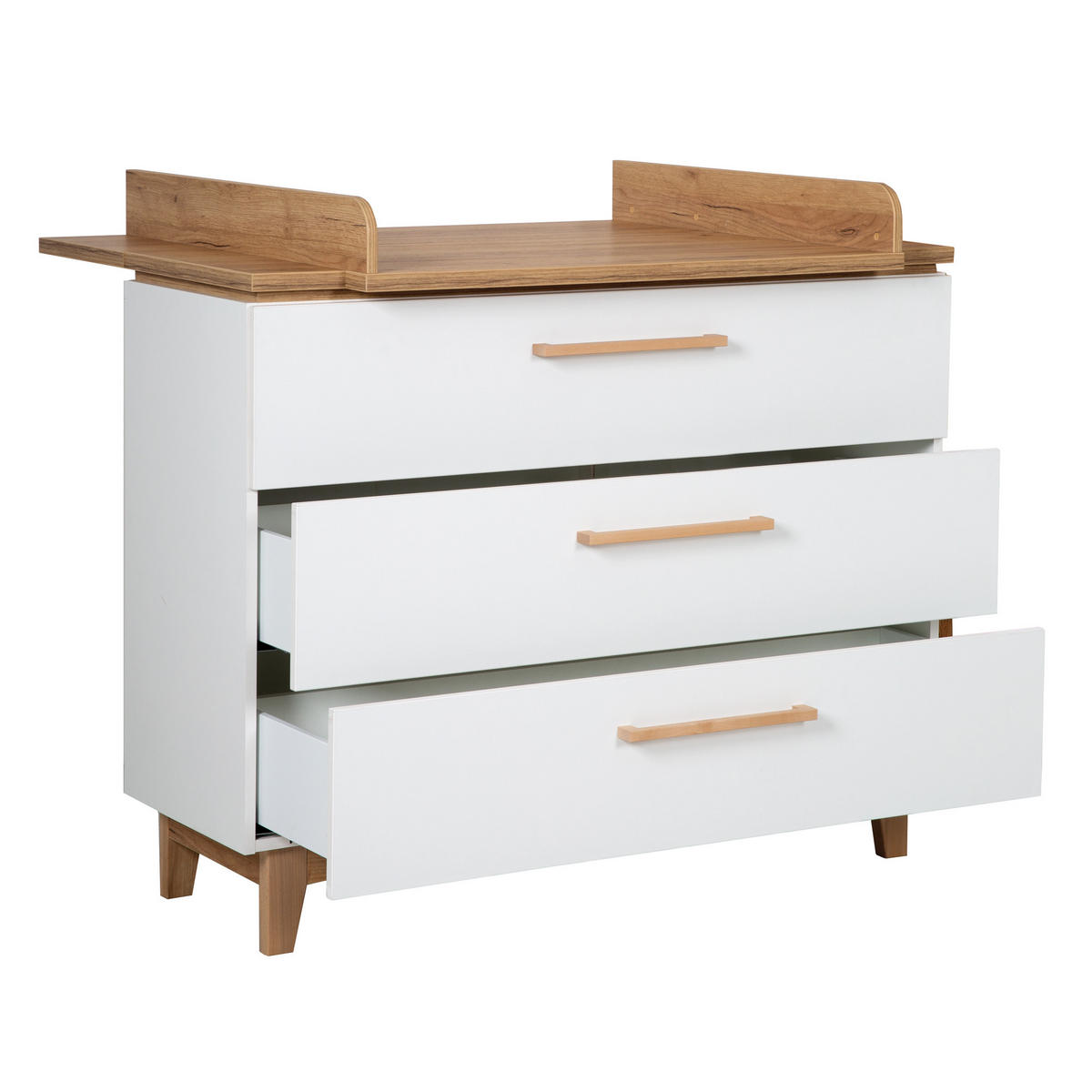 BABYZIMMER-SET Finn, 3-teilig - Weiß, Holzwerkstoff (76/82.5/144cm) - Roba