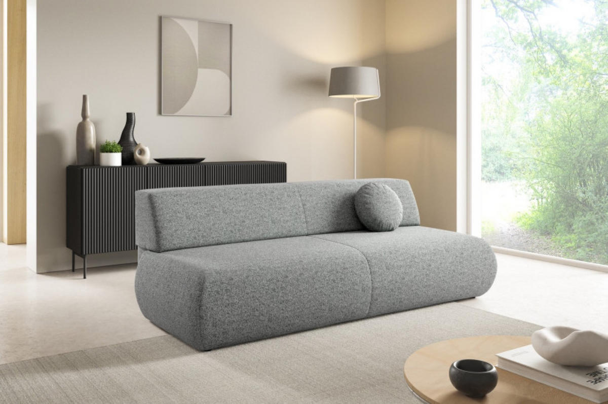 SITZSOFA Grau PENTI Schlaffunktion Ohne Armlehnen Bezug PUENTE - Grau, Textil (214/74/100cm) - Sepro Meble