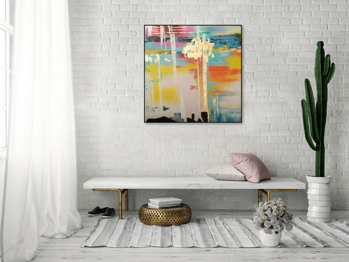 ACRYLBILD HANDGEMALT 80/80 cm - Multicolor, Holz/Textil (80/80cm) - KUNSTLOFT