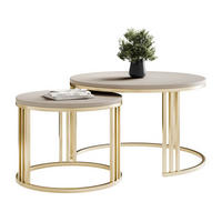 COUCHTISCH 2in1 LORI MAT gebürstetes Gold, Gebürstetes Gold / Kaschmir matt - Kaschmir, Metall (70/70/49cm) - Lookway