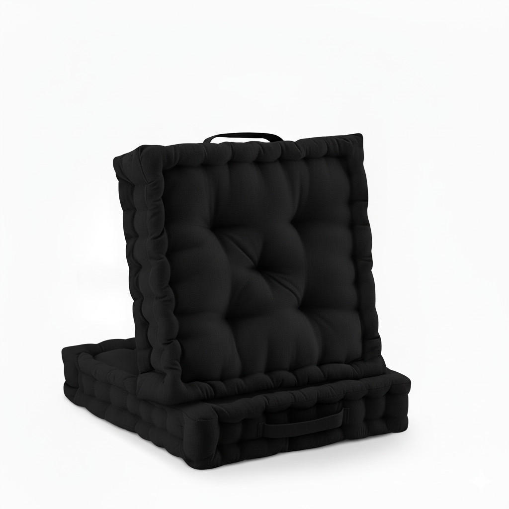 STUHLKISSEN Mila 50x50x10cm Schwarz (2tlg) - Schwarz, Textil (50/50/10cm) - Beautissu 
