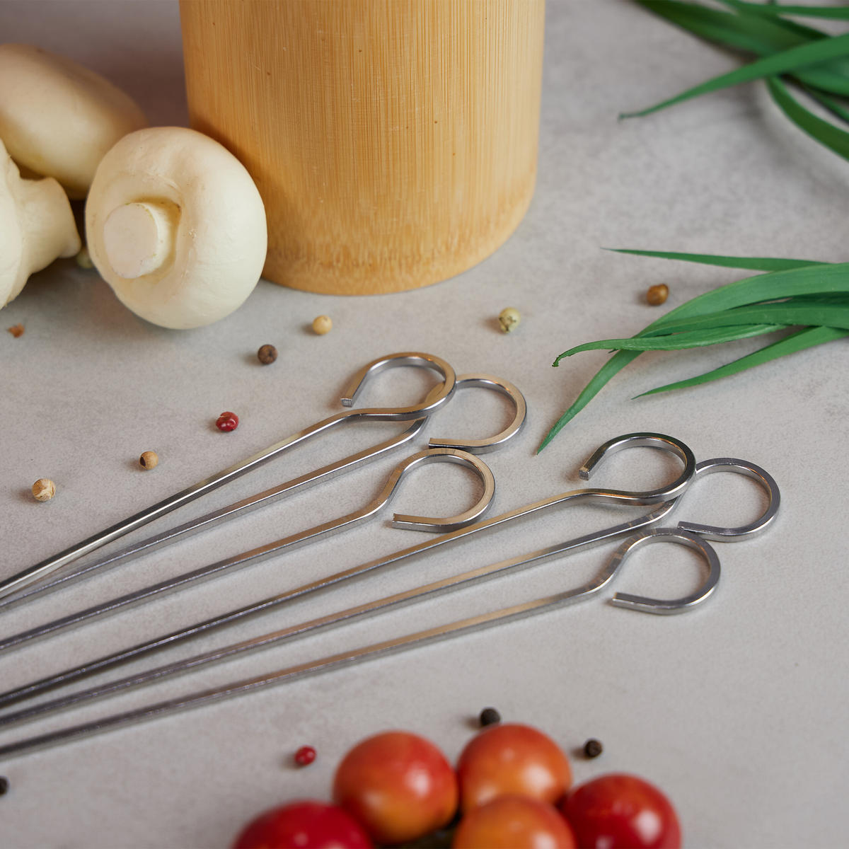 30XSCHASCHLIKSPIESSE - Silberfarben, Metall (0.3cm) - Relaxdays