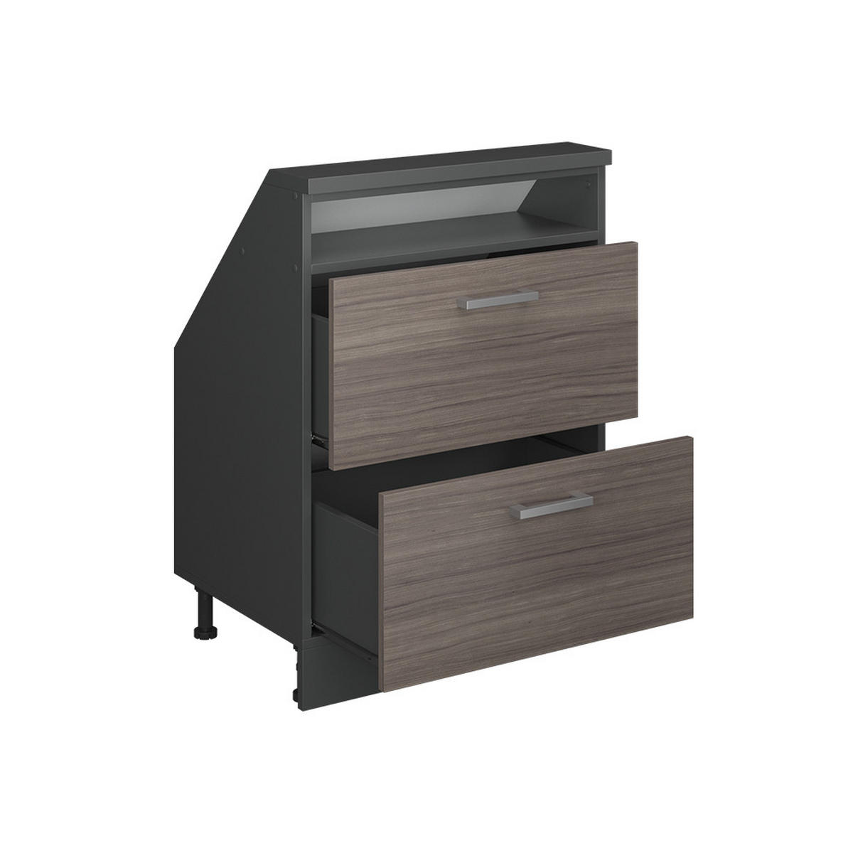 KUCHYŇSKÁ SKŘÍŇKA POD ŠIKMOU STŘECHU R-Line Ušlechtilá šedá/antracitová - šedá/antracitová, kompozitní dřevo (60/81.6/46cm) - Vicco