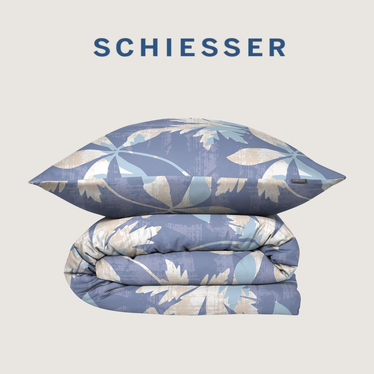 BETTWÄSCHESET Vera Baumwollsatin 2-teilig - Blau, Textil (135/200cm) - SCHIESSER