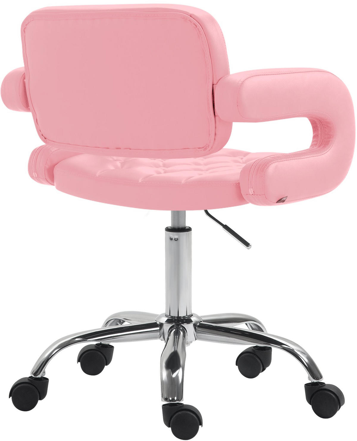 DREHSTUHL Lederlook pink - Chromfarben/Pink, Textil/Metall (62/78/55cm) - CLP