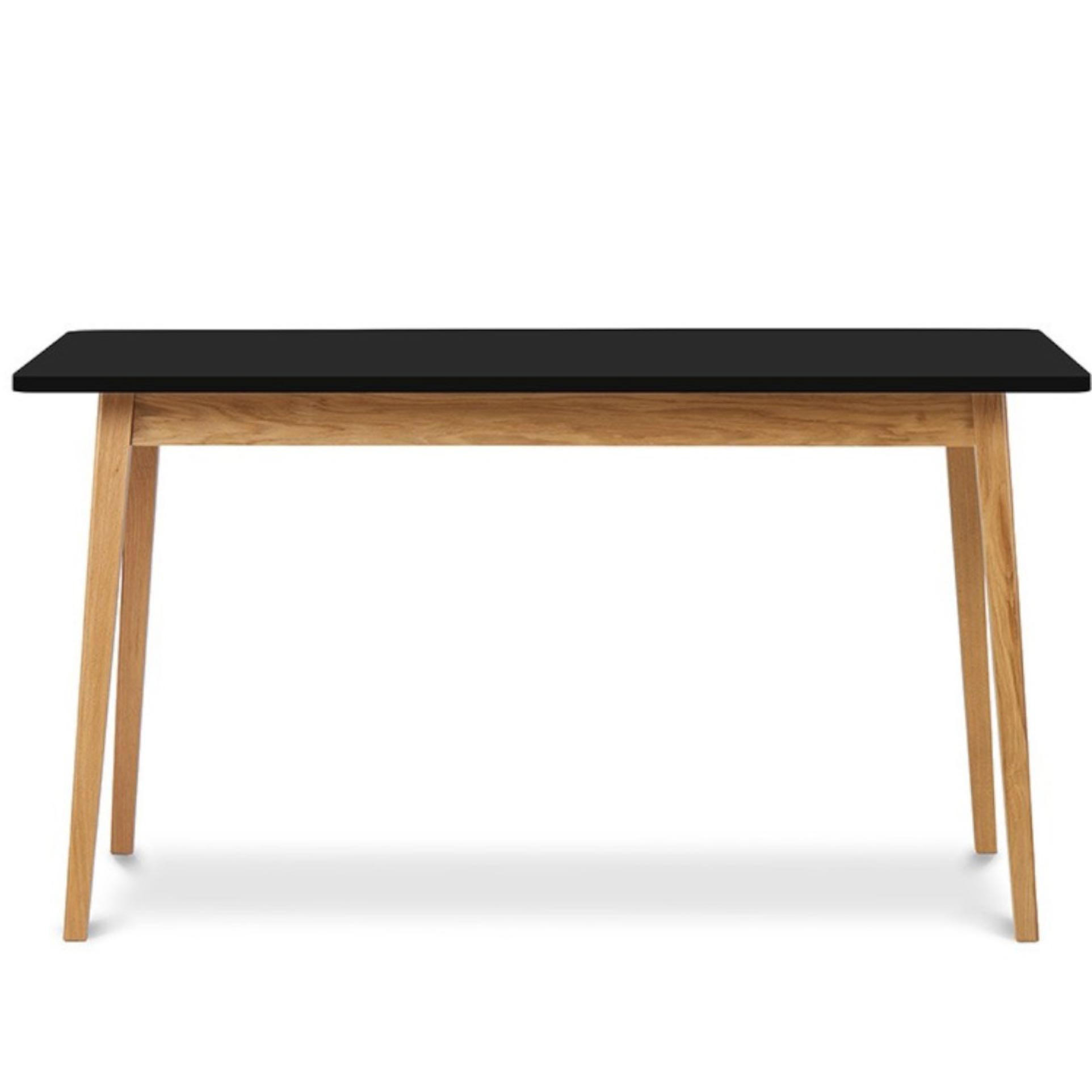 AUSZIEHBARER-ESSTISCH FRISK Skandinavischer Stil, schwarz - Eichefarben/Schwarz, Eichenholz/Holzwerkstoff (90/160/75cm) - KONSIMO®