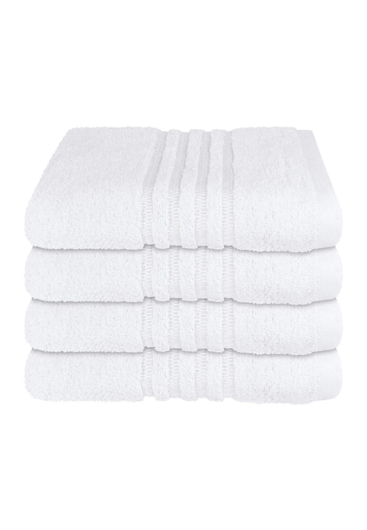 HANDTUCHSET Milano - 4-teilig - 50x100 cm - Weiß - Weiß, Textil (50/100cm) - SCHIESSER