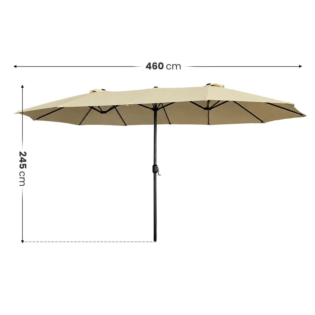 SONNENSCHRIM Beige 245/460 cm - Beige/Schwarz, Metall (460/270cm) - Akord