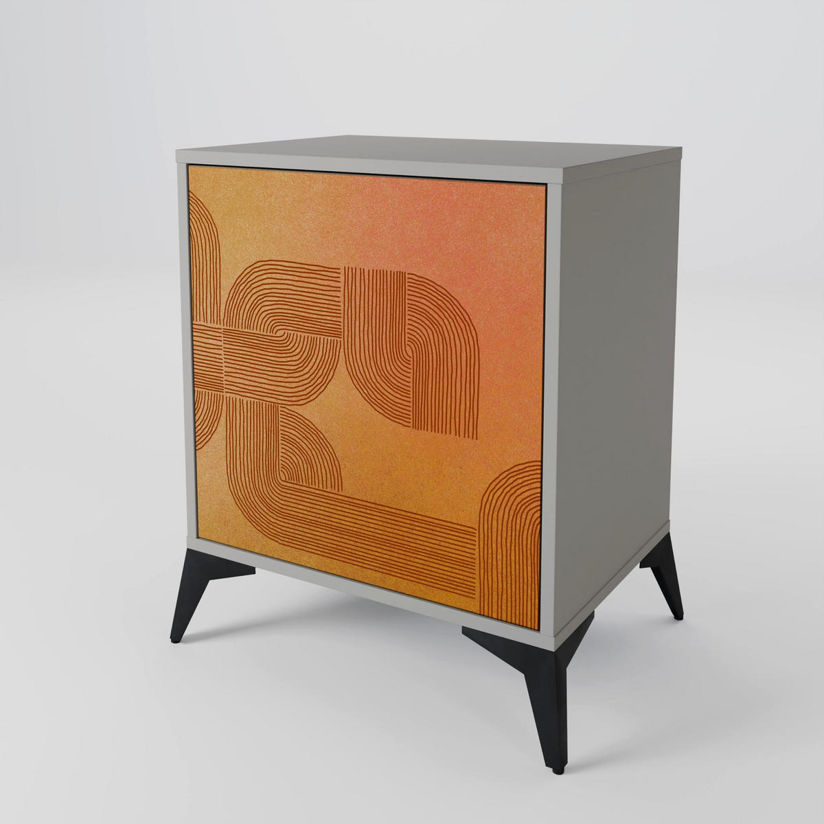 SIDEBOARD STRENGTHENING RELATION, Grau, 57,5x42x57,5 cm, Ohne Füße - Multicolor/Grau, Holzwerkstoff (57.5/57.5/42cm) - SpaceRebels