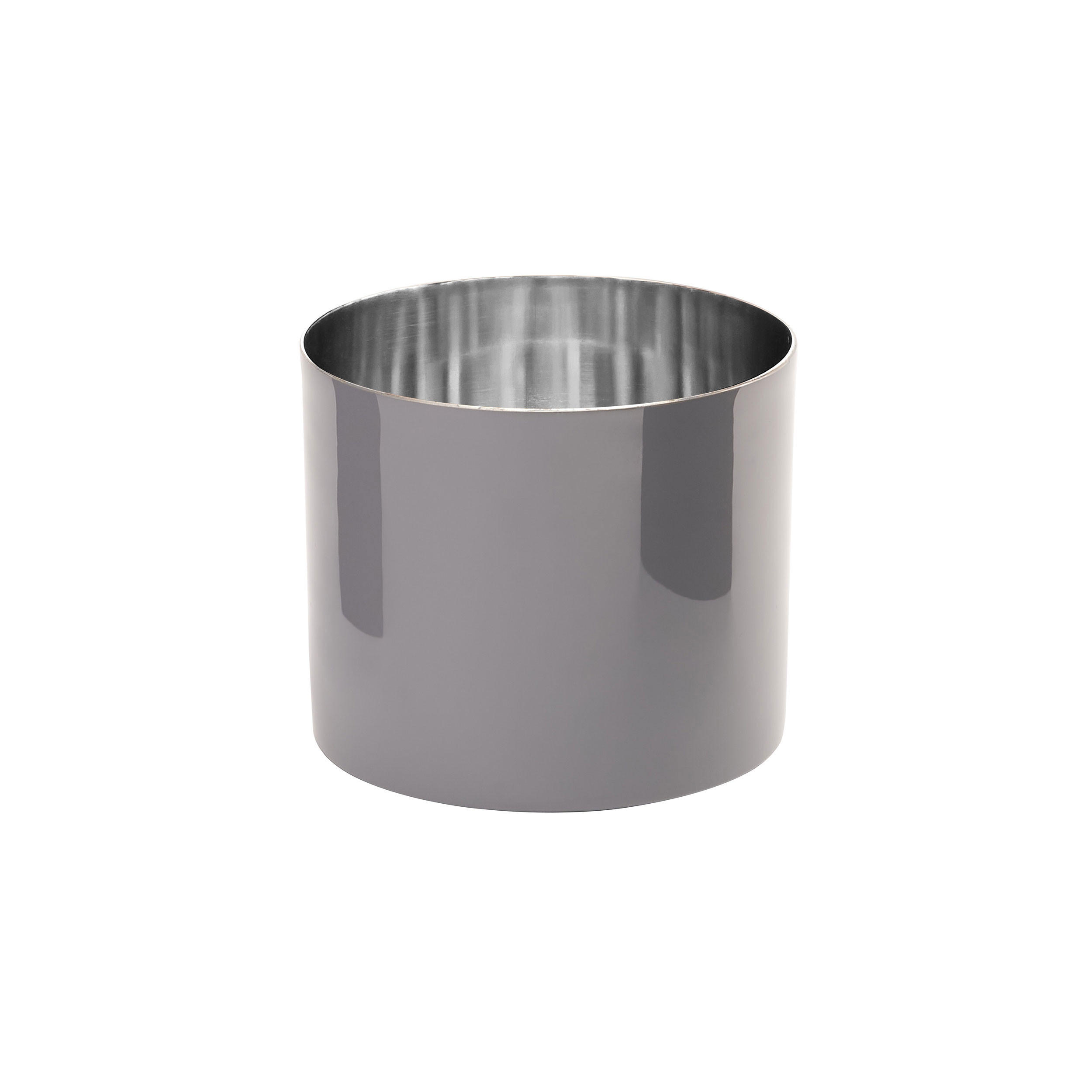WINDLICHT Saigon L, Emaille, Edelstahl, Cool Gray / Silber, H 10 cm - Grau, Metall (12/10/12cm) - Gift Company