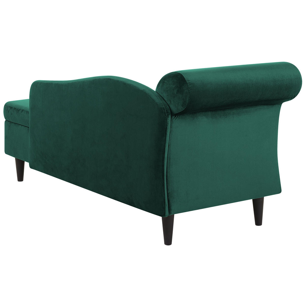 CHAISELONGUE Samtstoff smaragdgrün linksseitig Luiro - Dunkelbraun/Grün, Textil (160/77/70cm) - Beliani