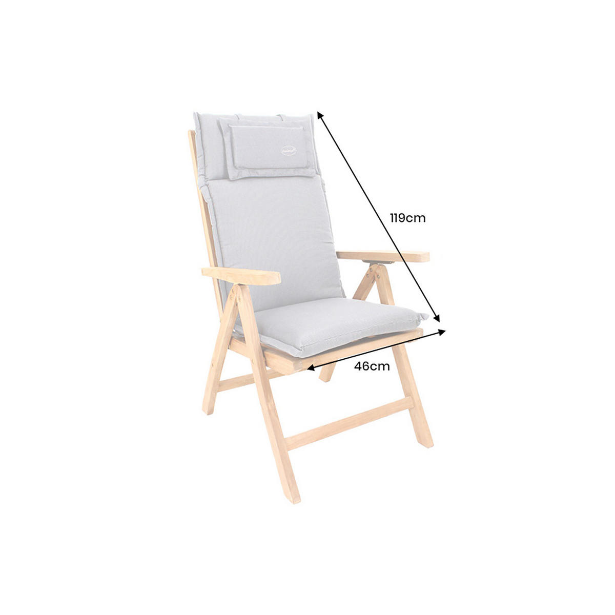 SESSELAUFLAGE ROG Outdoor-Stoff Taupe 120 cm - Taupe, Kunststoff/Textil (46/5/119cm) - riess-ambiente