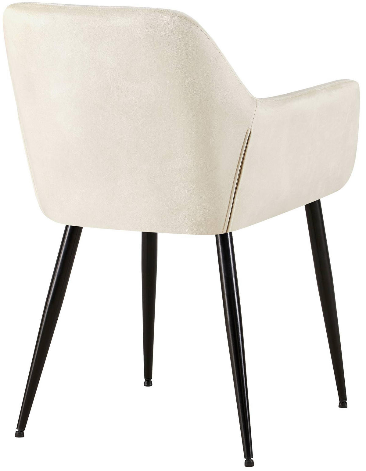 ARMLEHNENSTUHL 2er Set Samt creme - Creme/Schwarz, Textil/Metall (56.5/84/61cm) - CLP
