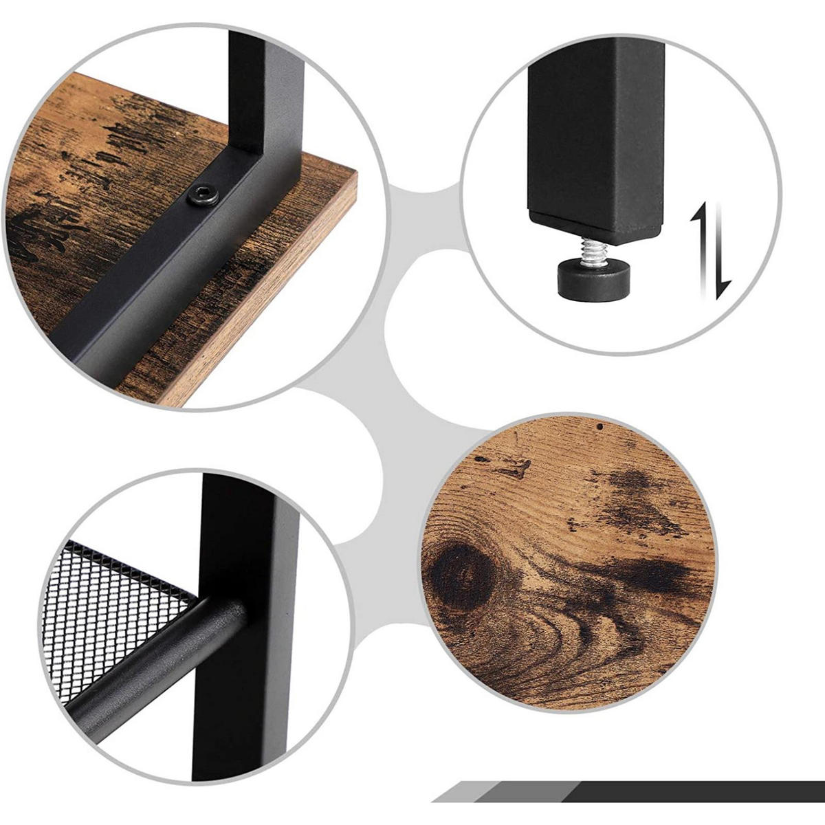 BEISTELLTISCH Holzoptik Metall Dunkelbraun Schwarz 2-Er Set 2 Ablagen 40x40x50,8 cm - Dunkelbraun/Schwarz, Holzwerkstoff/Metall (40/40/50cm) - Begryf