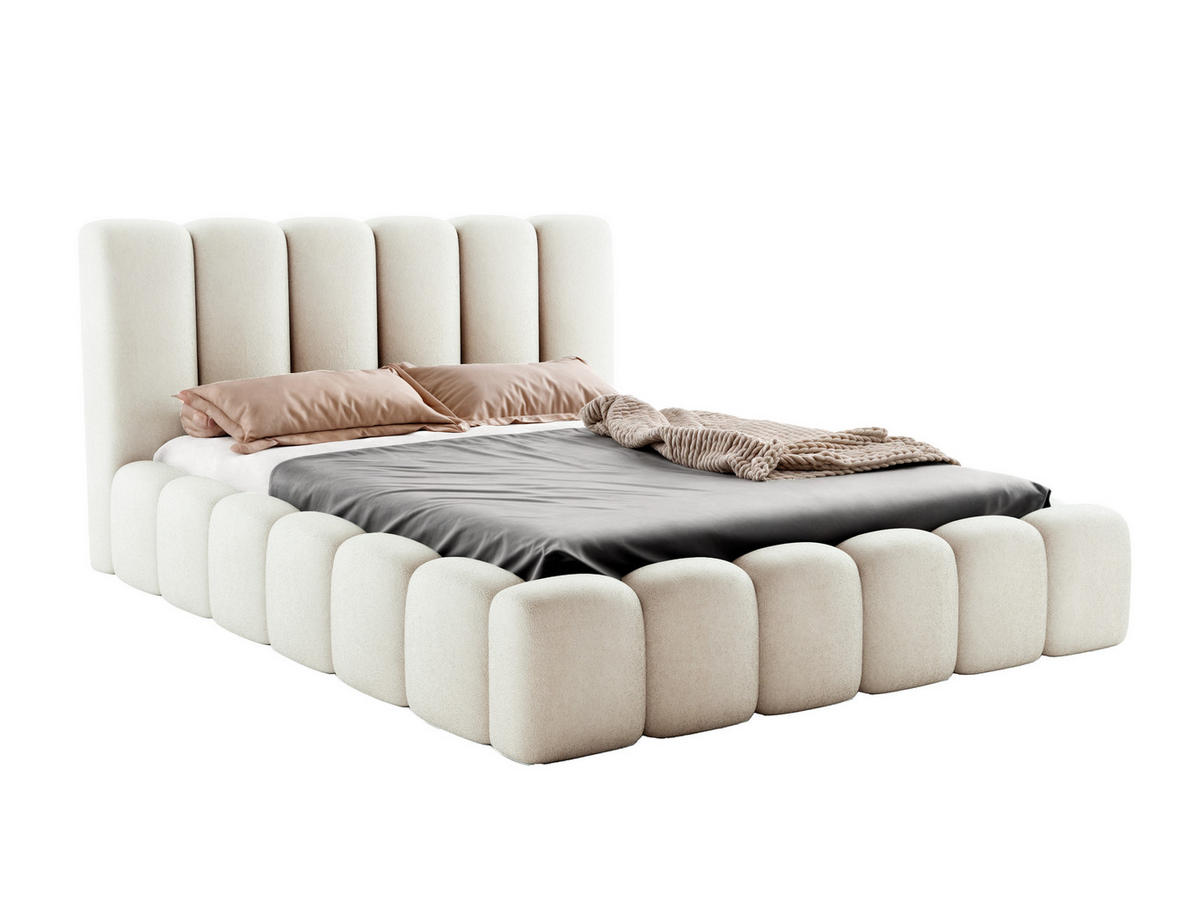 POLSTERBETT VELORA 200x200 ECRU - Ecru, Textil (200/200cm) - Luxkor24