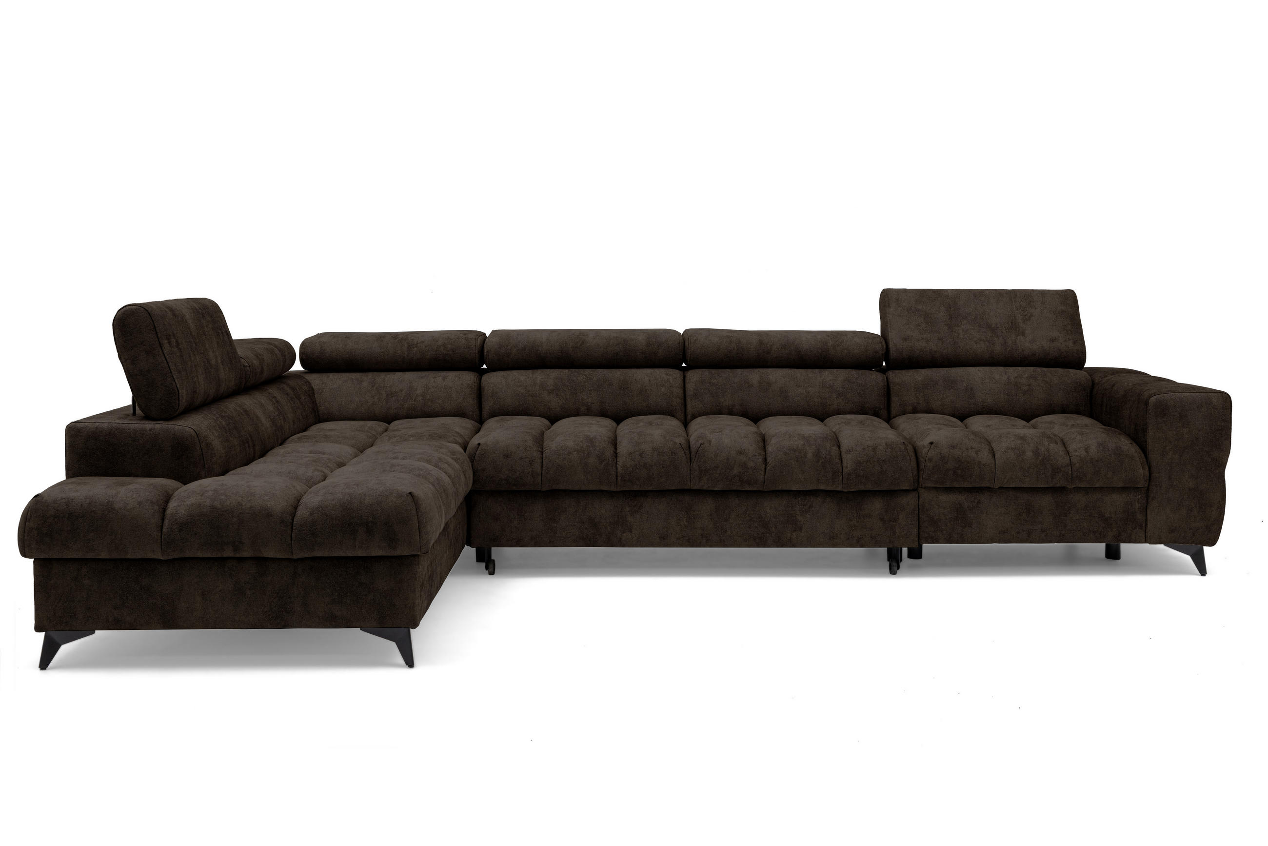 Thumbnail - Muffo Ecksofa, Dunkelbraun, Textil, 350x203 cm, Wohnzimmer, Sofas & Couches, Wohnlandschaften, Ecksofas