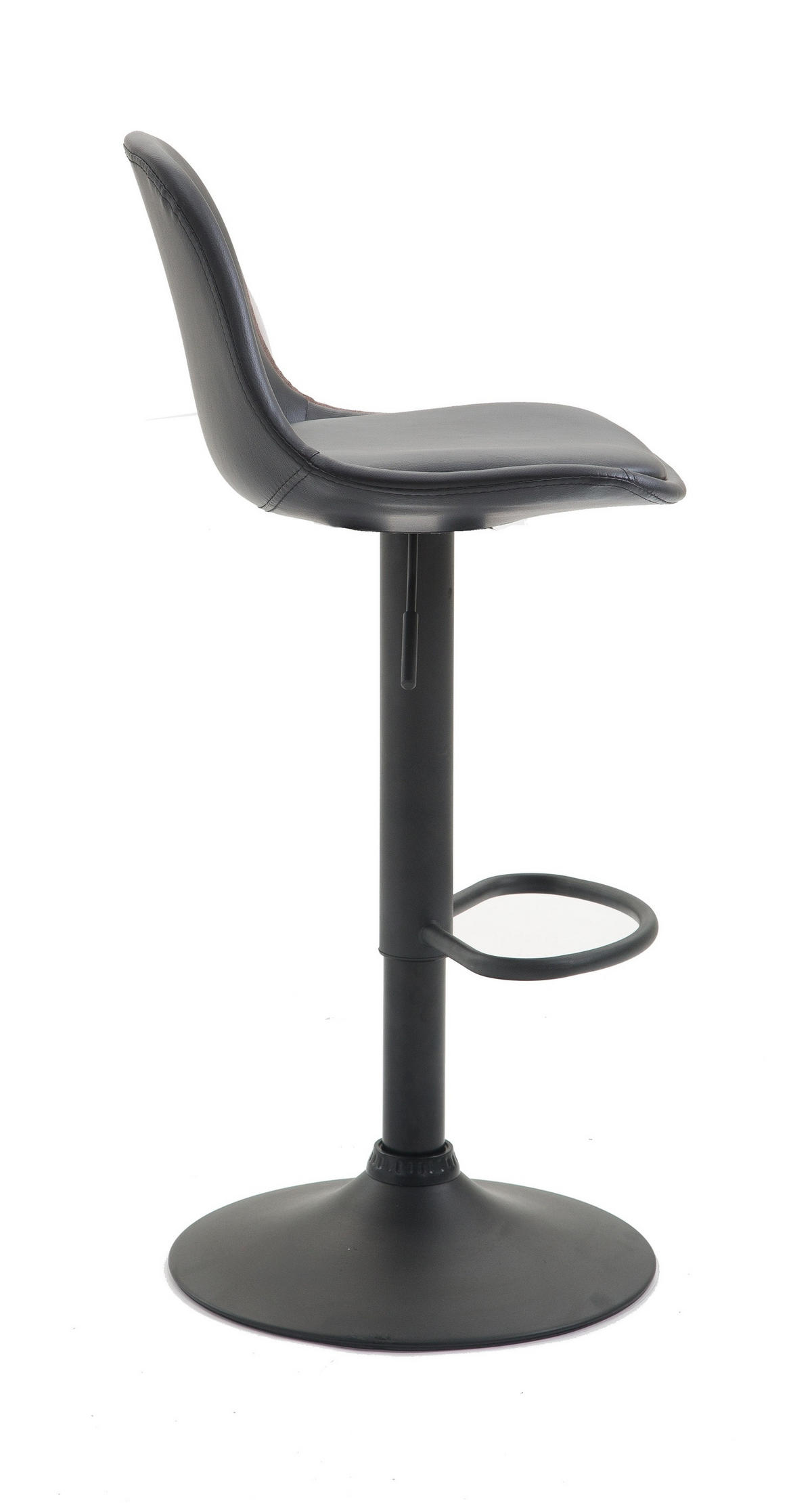 BARHOCKER Kilian, Gestell schwarz, Vollgepolstert Kunstleder Schwarz - Schwarz, Kunststoff/Textil (39/100/43cm) - TPFLiving