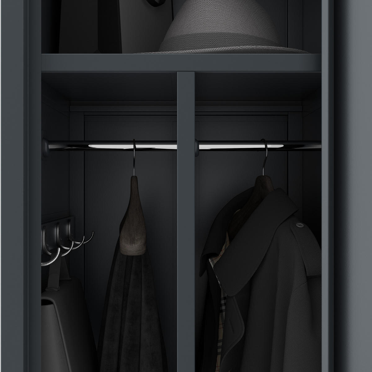 METALL-ARBEITSSCHRANK KACPER 1 Plus - Anthrazit, Metall (40/180/50cm) - Jan Nowak