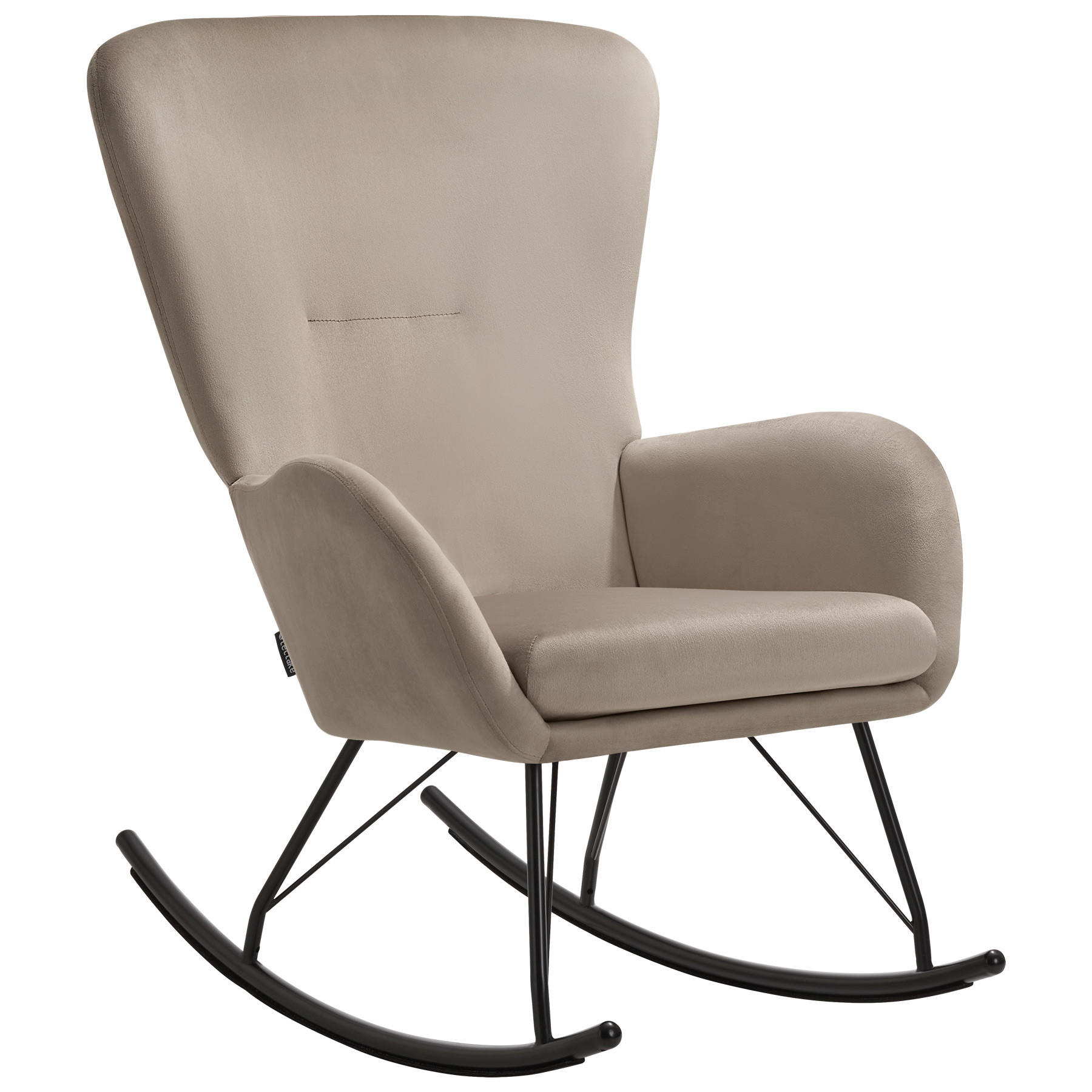 SCHAUKELSTUHL Swing,70 x 93 x 100 cm, Belastbarkeit 120 kg,schwarz/beige - Beige/Schwarz, Kunststoff (70/100/93cm) - tectake