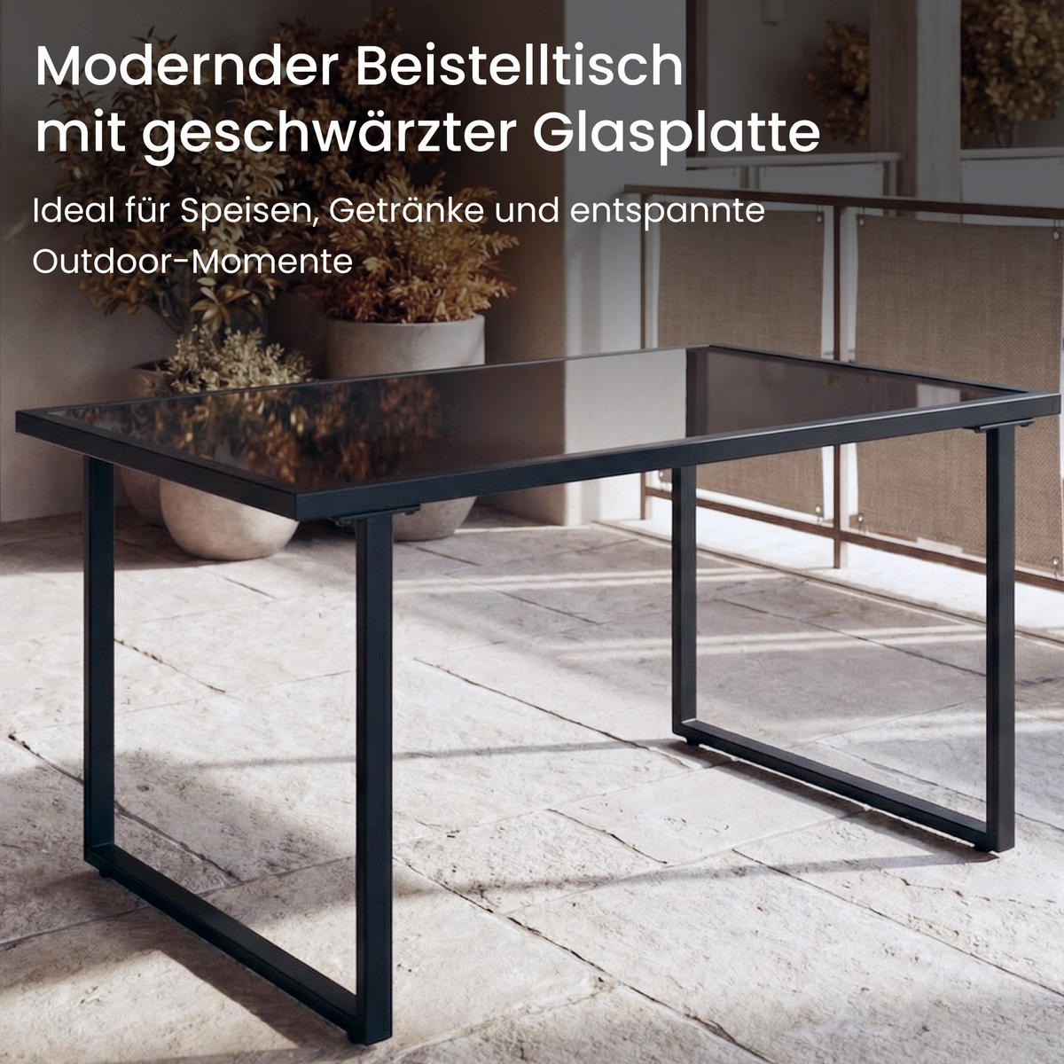 GARTENLOUNGE-SET mit 2-Sitzer-Sofa, zwei Sesseln und Couchtisch - Schwarz, Metall - Home Collective