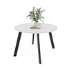 TISCH Schwarze Beine, MDF Tischplatte, Arktisches Weiß - Schwarz/Weiß, Holzwerkstoff (100/100/76cm) - Idohome