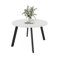 TISCH Schwarze Beine, MDF Tischplatte, Arktisches Weiß - Schwarz/Weiß, Holzwerkstoff (100/100/76cm) - Idohome