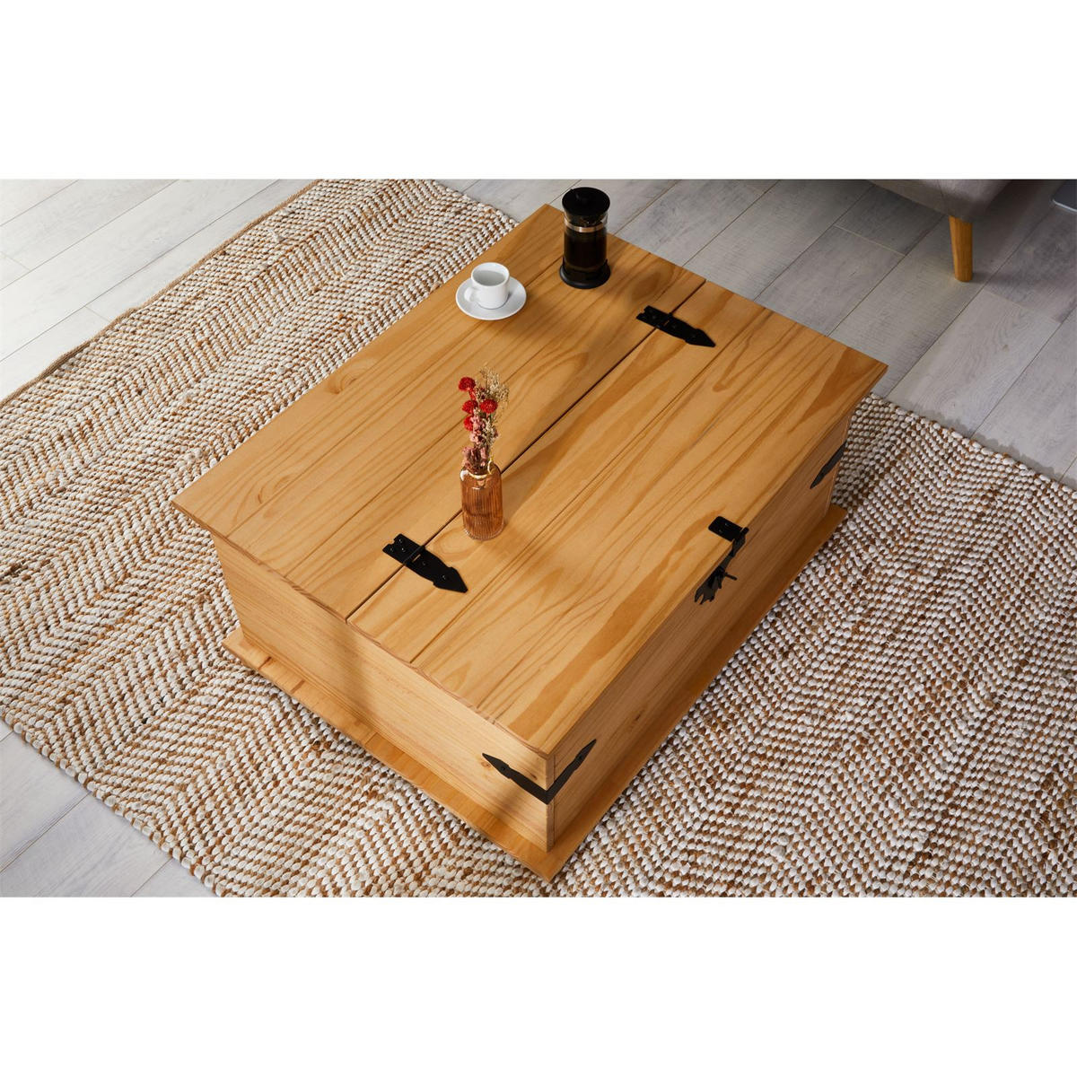 TRUHENTISCH TEQUILA - Kieferfarben, Holz (72/92/44cm) - IDIMEX