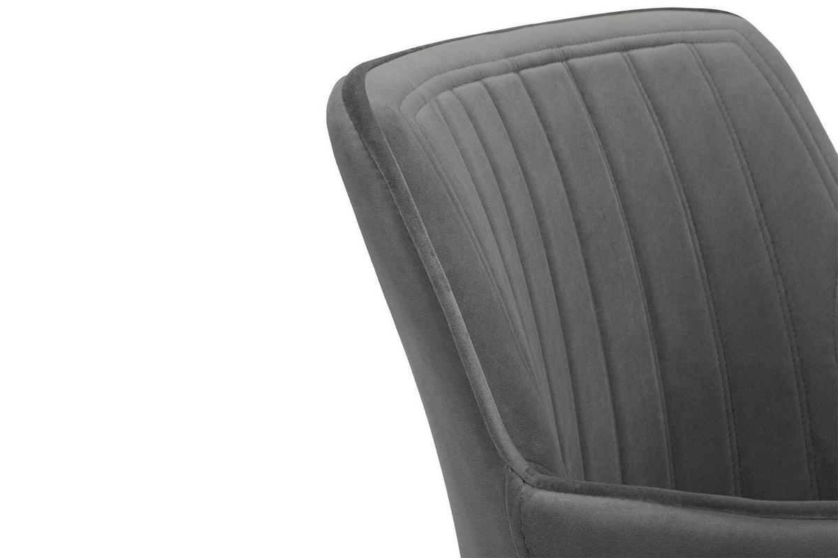 ESSZIMMERSTUHLE PYRUS 2-tlg Velours-Sitz, Grau/Schwarz - Schwarz/Grau, Textil/Metall (56/84/46cm) - KONSIMO®