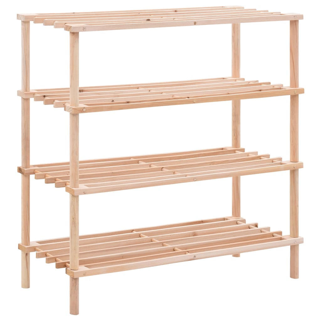 SCHUHREGAL mit 4 Böden Massivholz Tanne - Beige, Holz (26/67.5/74cm) - furnicato