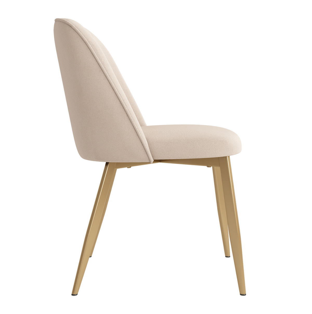 ESSZIMMERSTUHL 6er-Set Samt Beige mit goldfarbenen Metallbeinen - Beige, Metall (50/80/53.2cm) - Meubliv