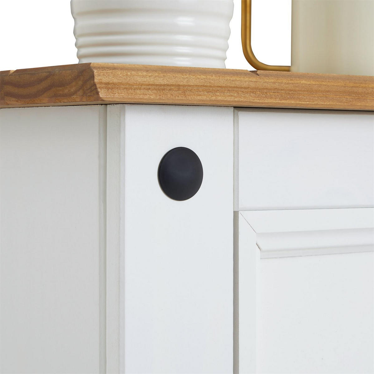 KOMMODE CAMPO weiß/braun - Weiß/Braun, Holz (53/104/39cm) - CARO-Möbel