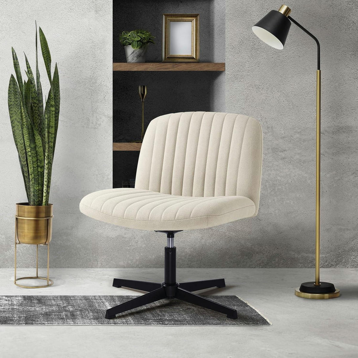 BÜROSTUHL ohne Rollen Stoff Beige - Beige, Textil (76/65/49.5cm)