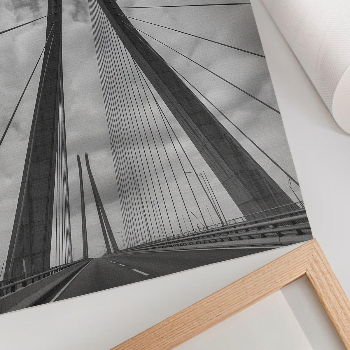 POSTER - 21x29 cm - Sample - Moderne Brücke - Grau, Textil (21/29.7/0.1cm) - TULUP
