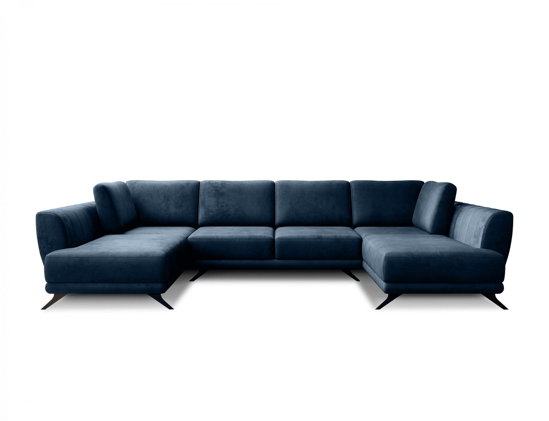 WOHNLANDSCHAFT mit Schlaffunktion & Bettkasten, luxus Nube-Stoff - Schwarz/Dunkelblau, Textil/Metall (362/90/191cm) - Eltap