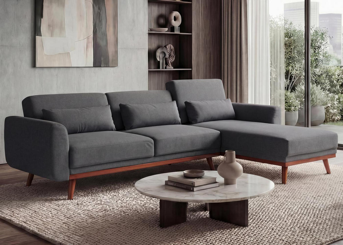 SOFA Grau - Grau, Textil (280/139cm) - MCW