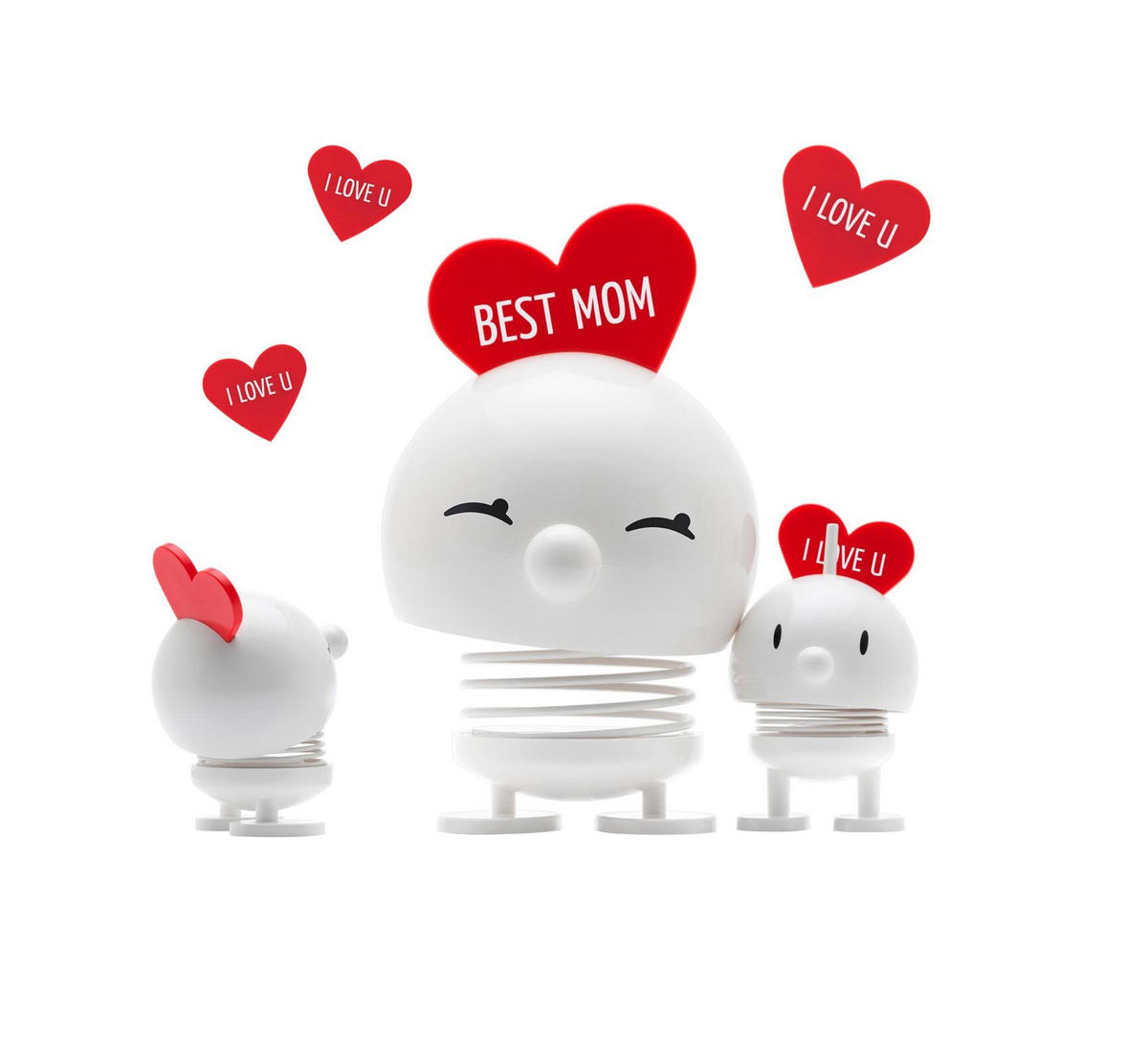 DEKOFIGUR Love Bimble S weiß 8,7 cm - Weiß, Kunststoff (5.8/8.7/5.8cm) - Hoptimist