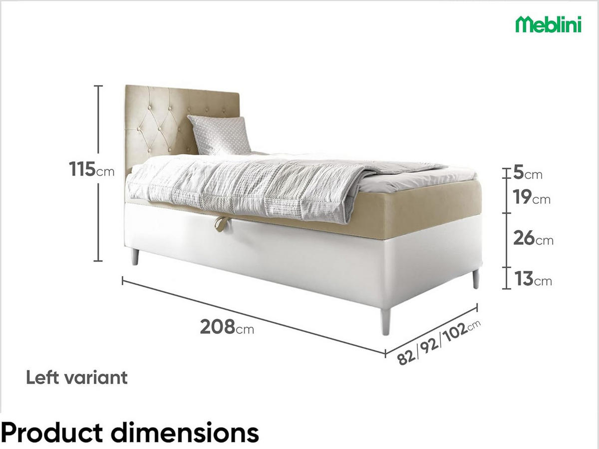 KINDERBETT FLIPPO 1 - Beige/Weiß, Holzwerkstoff (102/208cm) - Meblini