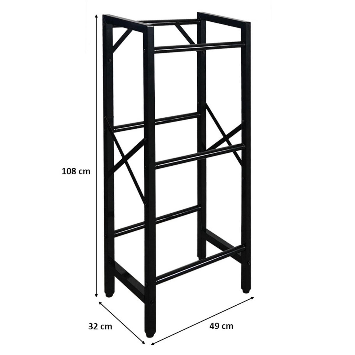 GETRÄNKEKISTENREGAL Königssee M 108x49x32 3 Kisten auf 3 Ebenen Schwarz - Schwarz, Metall (49/108/32cm) - PROREGAL