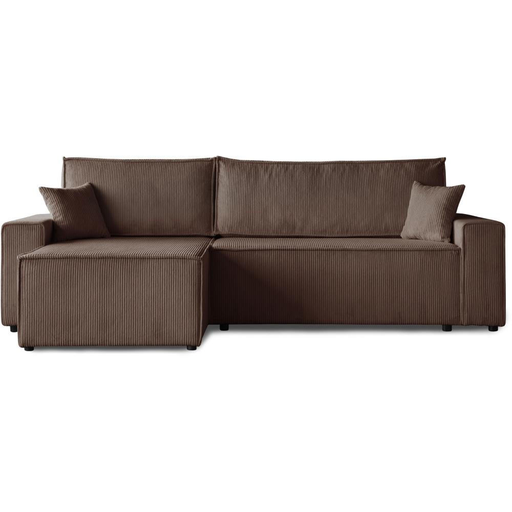 ROHOVÁ ROZKLÁDACÍ POHOVKA Hektor, s funkcí spaní, hnědá - černá/hnědá, textil/plast (277/152cm) - Beautysofa