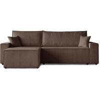 ROHOVÁ ROZKLÁDACÍ POHOVKA Hektor, s funkcí spaní, hnědá - černá/hnědá, textil/plast (277/152cm) - Beautysofa