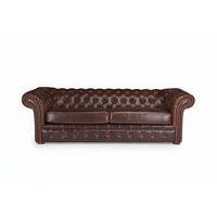 SOFA - 3 Personen - leder - schokoladenbraun Clotaire - Braun, Leder/Holz (232/73/90cm) - Vente-Unique