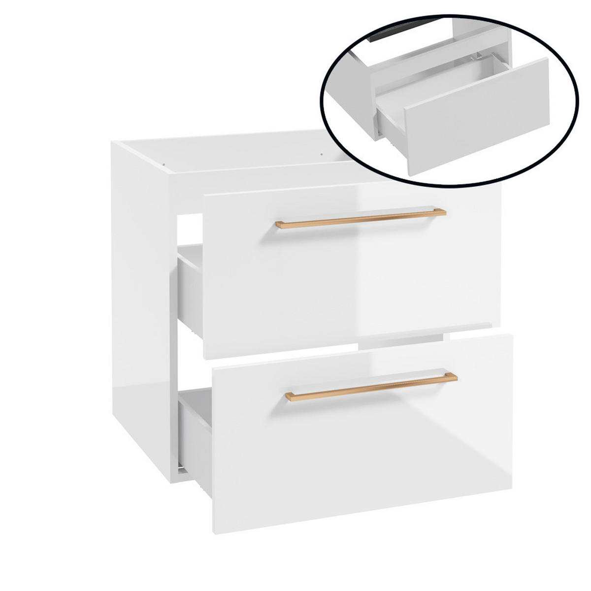 BADMÖBEL-SET 4-TLG. Messina-107 - Weiß, Holzwerkstoff (180/170/46cm) - Lomado
