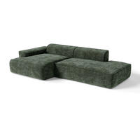 ECKSOFA (links) HANA Strickvelours Olivgrün 260cm - Olivgrün/Grün, Textil (260/155cm) - Premium Interiors