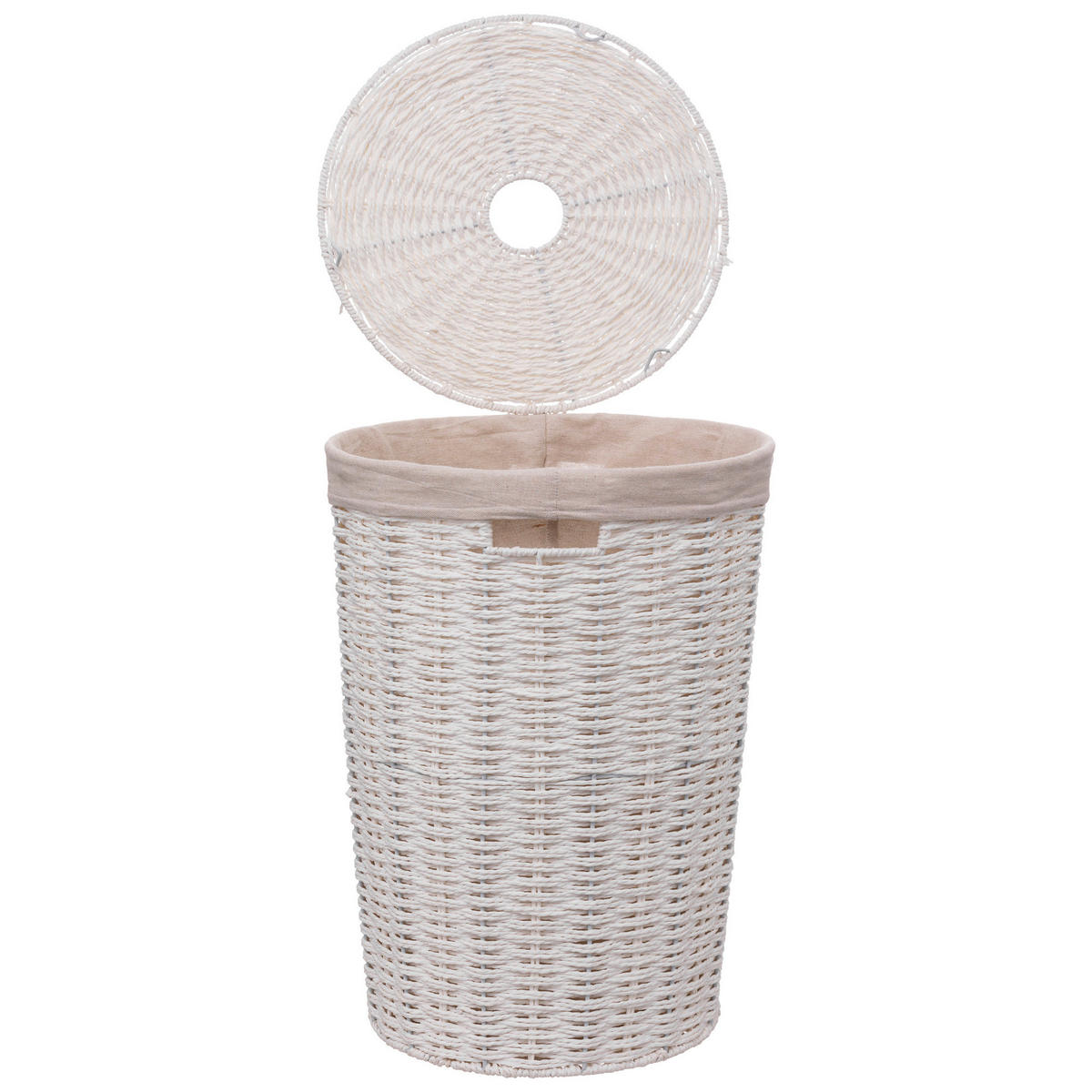 WÄSCHEKORB rund 40 l 32/32/58 cm - Weiß, Papier (32/58/32cm) - 5five Simply Smart