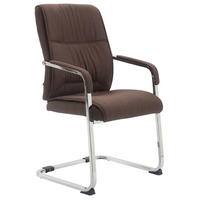 XL Besucherstuhl Miami Stoff Braun Konferenzstuhl Bürostuhl - Braun, Textil (58/102/65cm) - DELUKE