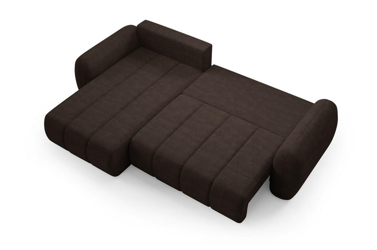 ECKSOFA Caria Mit Schlaffunktion - Braun, Holzwerkstoff/Textil (304/190cm) - Fun Möbel