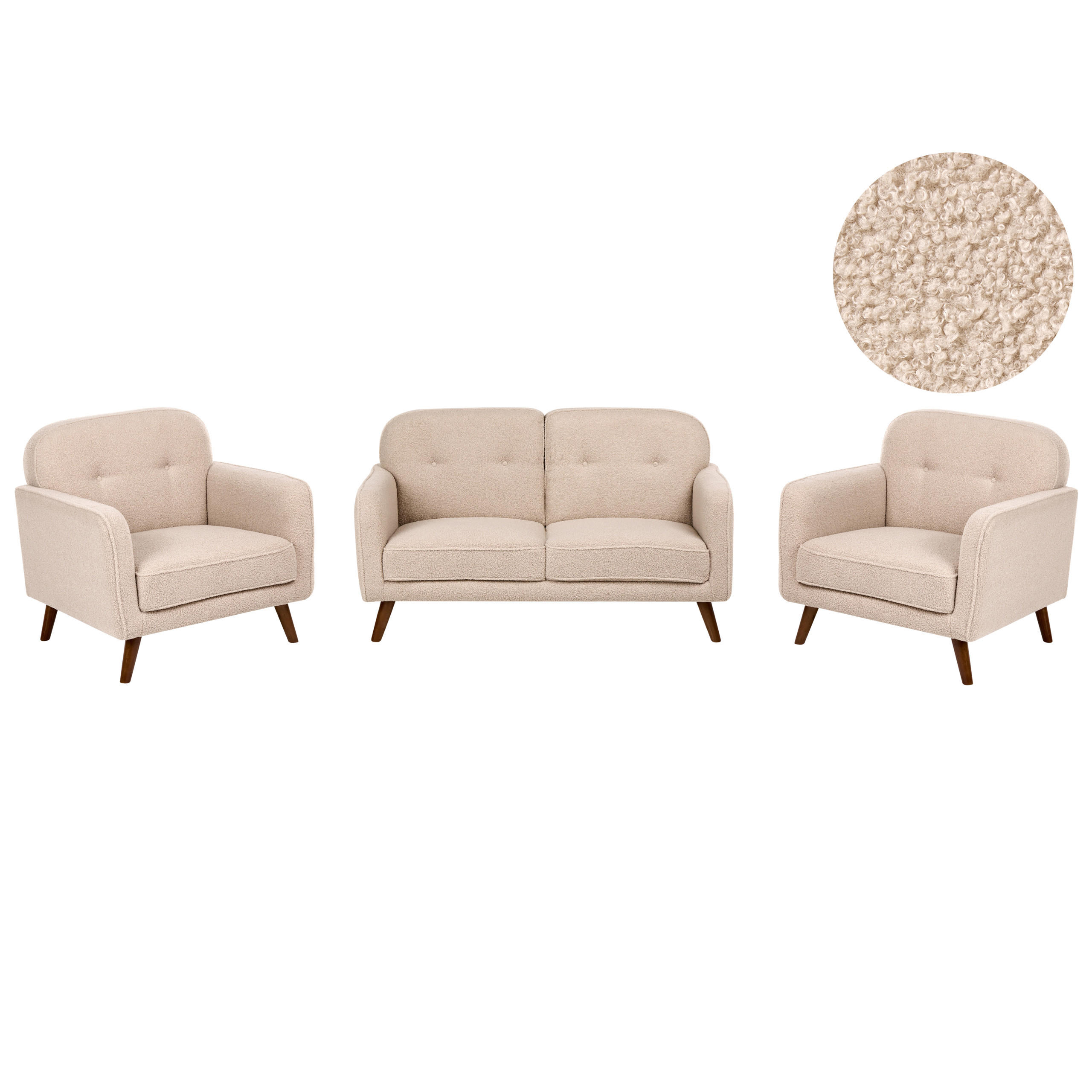Beliani Sofa-Set Beige, Braun 149x87x84 cm