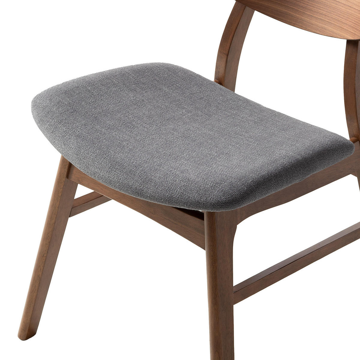 ESSZIMMERSTUHL - Webstoff / Gummibaum massiv - Dunkelgrau, Textil (47/81/53cm) - home24